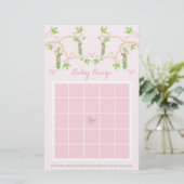 Baby Girl Pink Pea in een Peud Custom Baby Bingo G Briefpapier (Staand voorkant)