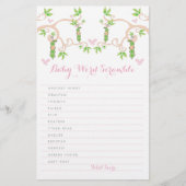 Baby Girl Pink Pea in een Peul Custom Word Scrambl Briefpapier (Voorkant)