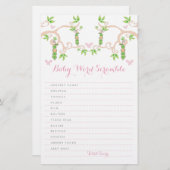 Baby Girl Pink Pea in een Peul Custom Word Scrambl Briefpapier (Voorkant / Achterkant)