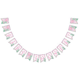 Baby Girl Pink Polka Dotted Whale Baby shower Vlaggetjes