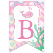 Baby Girl Pink Polka Dotted Whale Baby shower Vlaggetjes (Derde vlag)