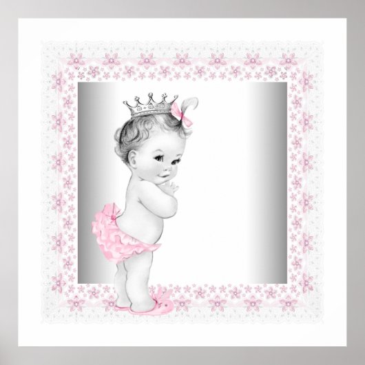 Baby Girl Pink Princess Poster (Voorkant)