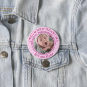 Baby Girl Pink Proud Grandma Button (In situ)