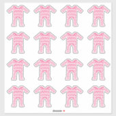 Baby Girl Pink Romper Suit Sticker (Vel)