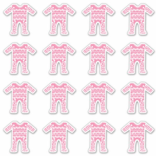 Baby Girl Pink Romper Suit Sticker (Voorkant)