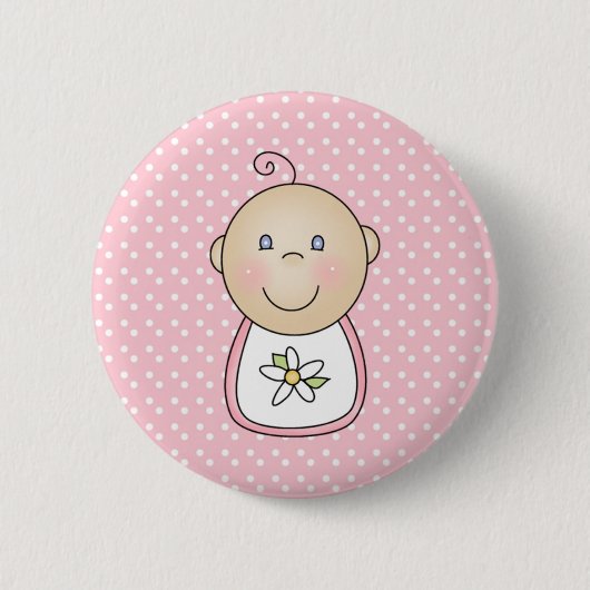 Baby Girl Pink Ronde Button 5,7 Cm (Voorkant)