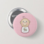 Baby Girl Pink Ronde Button 5,7 Cm (Voorkant /achterkant)