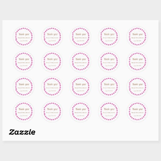 Baby Girl Pink Ronde Sticker (Vel)