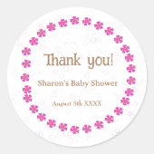 Baby Girl Pink Ronde Sticker (Voorkant)