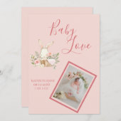 Baby Girl Pink Script Cute Elegant Baby Birth Aankondiging (Voorkant / Achterkant)