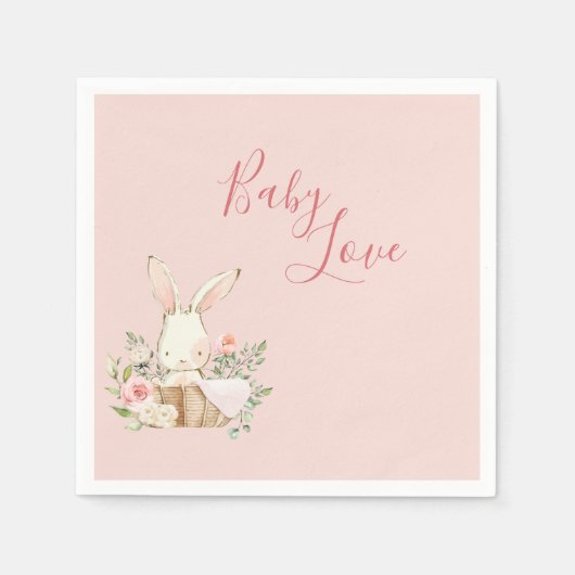 Baby Girl Pink Script Cute Elegant Baby Servet (Voorkant)