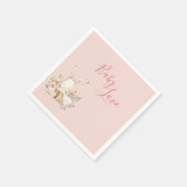 Baby Girl Pink Script Cute Elegant Baby Servet (Hoek)
