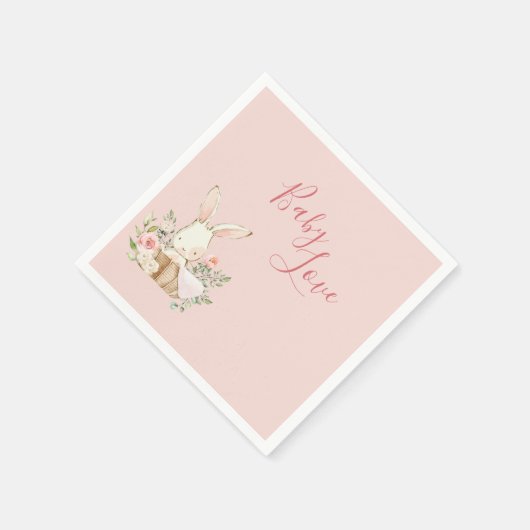 Baby Girl Pink Script Cute Elegant Baby Servet (Hoek)