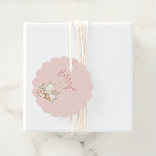 Baby Girl Pink Script Cute Elegant Baby shower Bedankjes Labels (In situ)