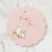 Baby Girl Pink Script Cute Elegant Baby shower Bedankjes Labels (Voorkant)