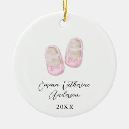 Baby Girl Pink Shoes kerstkeramiek Keramisch Ornament