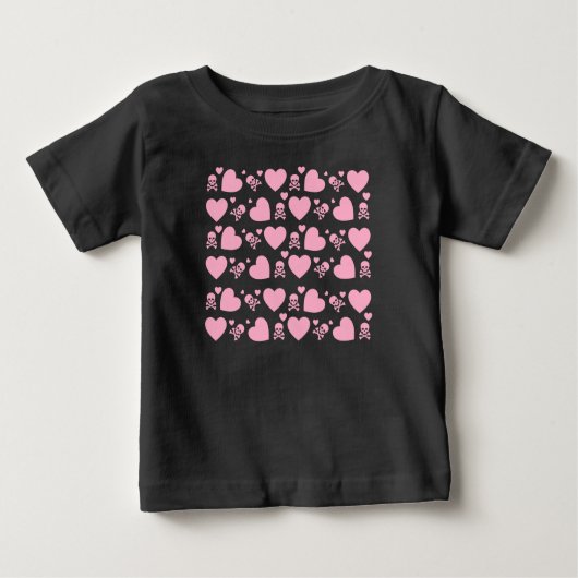 BABY GIRL PINK SKULLS SHIRT (Voorkant)