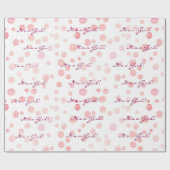 Baby Girl Pink Stippen op wit Cadeaupapier (Vlak)