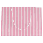 Baby Girl Pink Stripes Stork Groot Cadeauzakje (Achterkant)