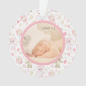 Baby Girl Pink Teddy Bear en ballonnen Ornament (voorkant)