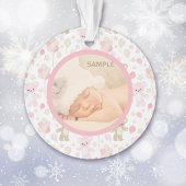 Baby Girl Pink Teddy Bear en ballonnen Ornament