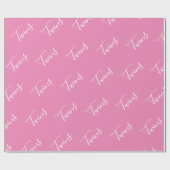 Baby Girl Pink Twin Girls Script Cadeaupapier (Vlak)