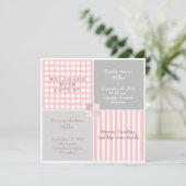 Baby Girl Pink Twin Modern Foto Aankondiging (Staand voorkant)