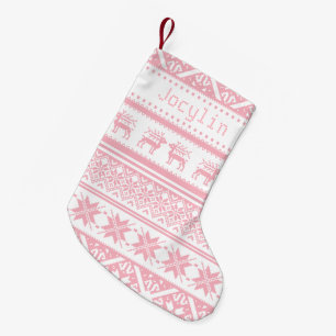 Baby Girl Pink Ugly kerstSweater - Jouw naam Kleine Kerstsok