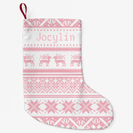 Baby Girl Pink Ugly kerstSweater - Jouw naam Kleine Kerstsok