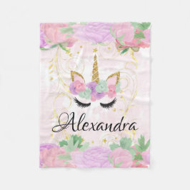 Baby Girl Pink Unicorn Aangepast aangepast geluid Fleece Deken