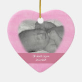 Baby Girl Pink Voetafdruk Fotoversiering Keramisch Ornament (Achterkant)