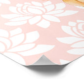  Baby Girl Pink & White Shower Aankondiging Poster (Hoek)