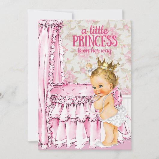  Baby Girl Princess Baby shower Uitnodiging (Voorkant)