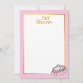  Baby Girl Princess Baby shower Uitnodiging (Achterkant)