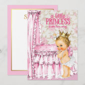  Baby Girl Princess Baby shower Uitnodiging (Voorkant / Achterkant)