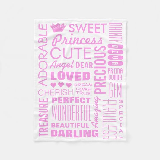 Baby Girl Princess Fleece Blanket (Voorkant)