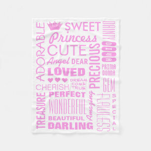 Baby Girl Princess Fleece Blanket Deken