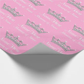 Baby Girl Princess Wrapping Paper PERSONALIZED Cadeaupapier (Hoek)