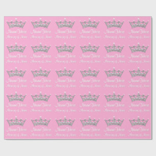 Baby Girl Princess Wrapping Paper PERSONALIZED Cadeaupapier