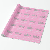 Baby Girl Princess Wrapping Paper PERSONALIZED Cadeaupapier (Uitgerold)