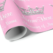 Baby Girl Princess Wrapping Paper PERSONALIZED Cadeaupapier (Rol Hoek)