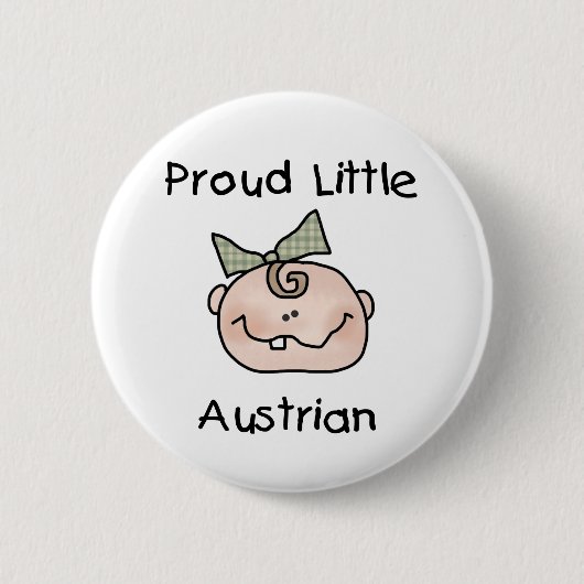 Baby Girl Proud Austria Ronde Button 5,7 Cm (Voorkant)