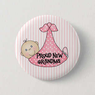 Baby Girl Proud Grandma Ronde Button 5,7 Cm