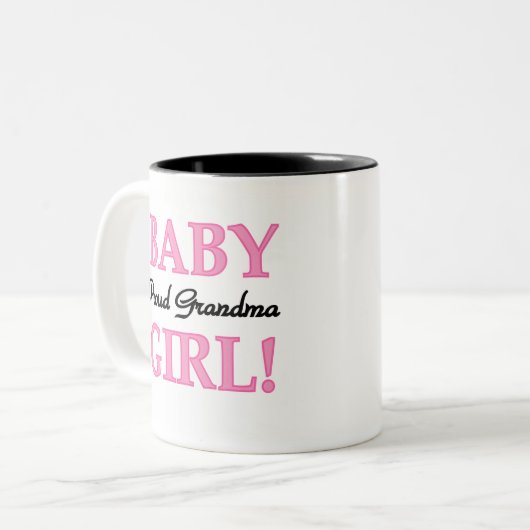 Baby Girl Proud Grandma  Tweekleurige Koffiemok (Voorkant links)