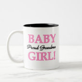 Baby Girl Proud Grandma  Tweekleurige Koffiemok (Links)