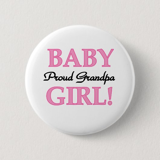 Baby Girl Proud Grandpa Ronde Button 5,7 Cm (Voorkant)