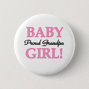 Baby Girl Proud Grandpa Ronde Button 5,7 Cm