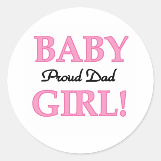 Baby Girl Proud Pap Ronde Sticker (Voorkant)