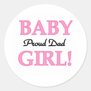 Baby Girl Proud Pap Ronde Sticker