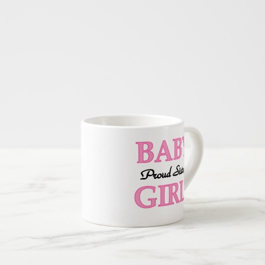 Baby Girl Proud Sister Gifts Espresso Kop (Voorkant rechts)